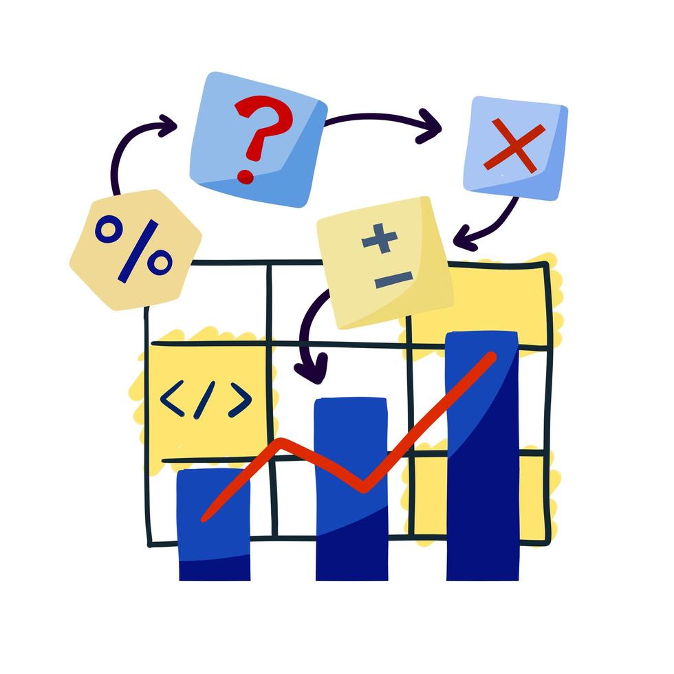 Business schedule. Funny infographic. Management and statistics. vector