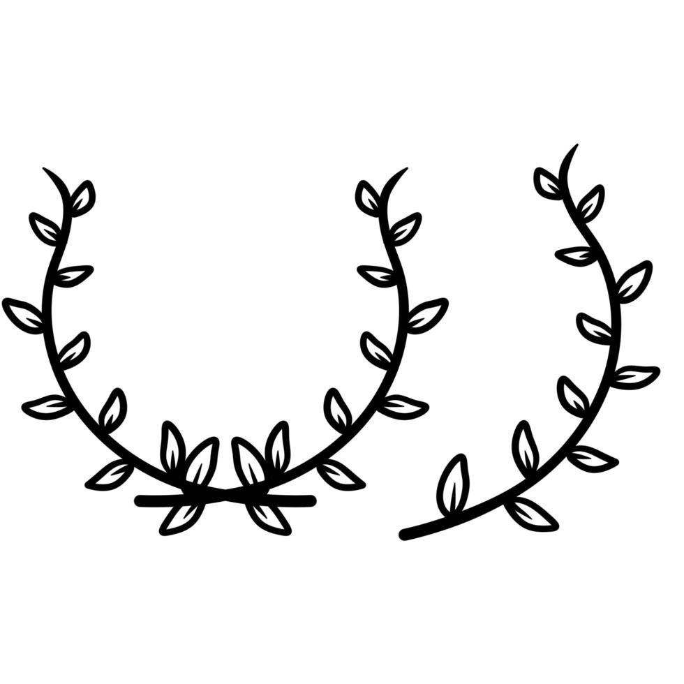 Branch of plant. Natural ornament. Winner laurel wreath. vector