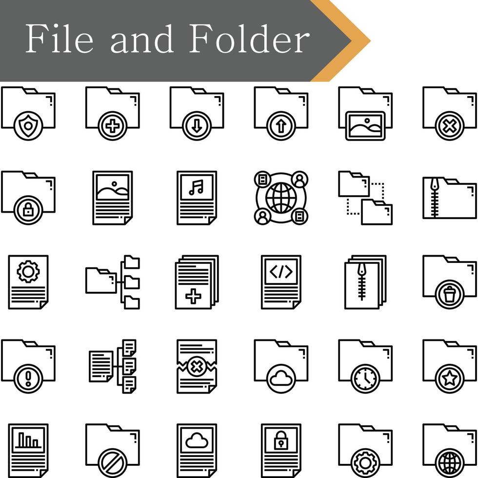 files and folders icons Design vector