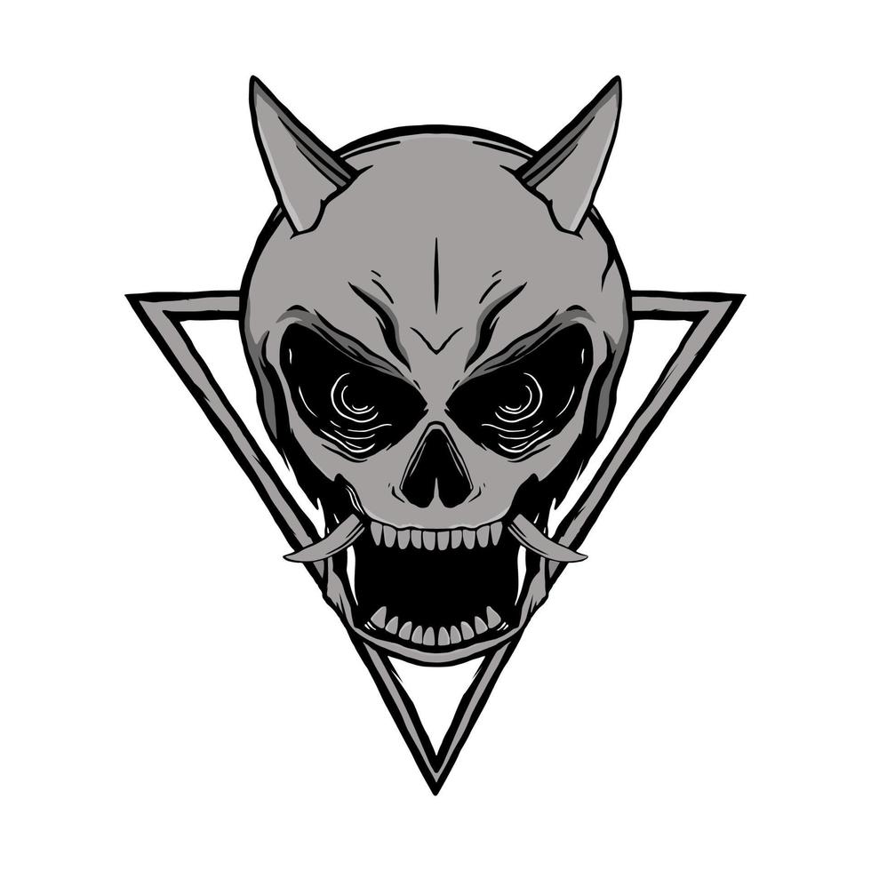 skull illustration for tshirt design vector