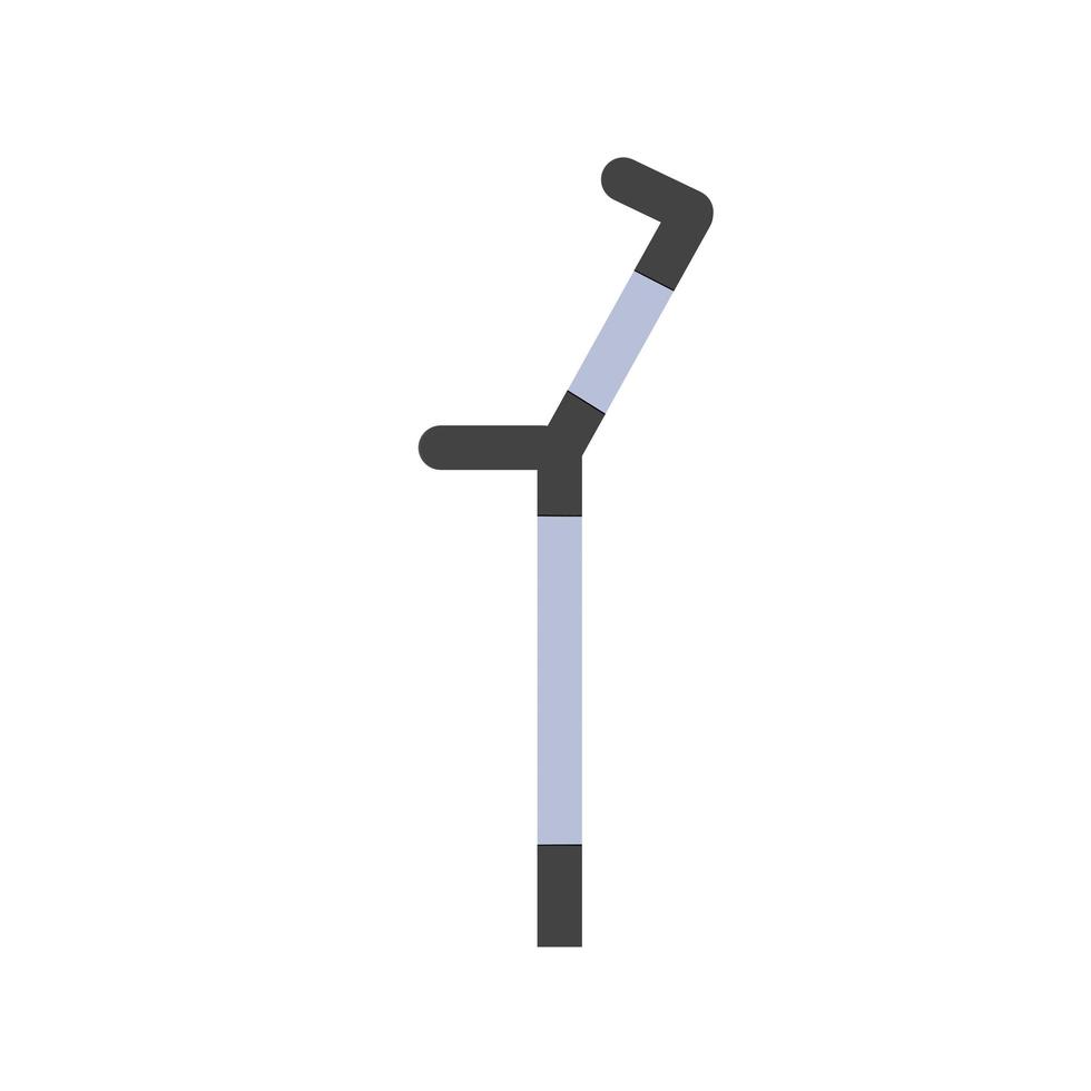 Metal crutch. Disabled person stick. vector