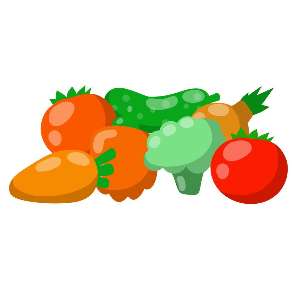 Set of vegetables. Harvest. Cartoon flat illustration. vector