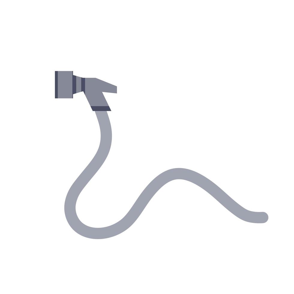 Hose. Fire fighting and watering of lawn. Grey tube. vector