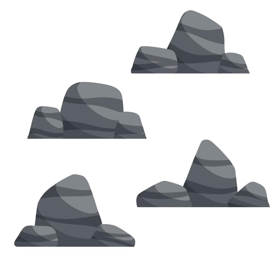 Set of stones. Scenery of nature vector