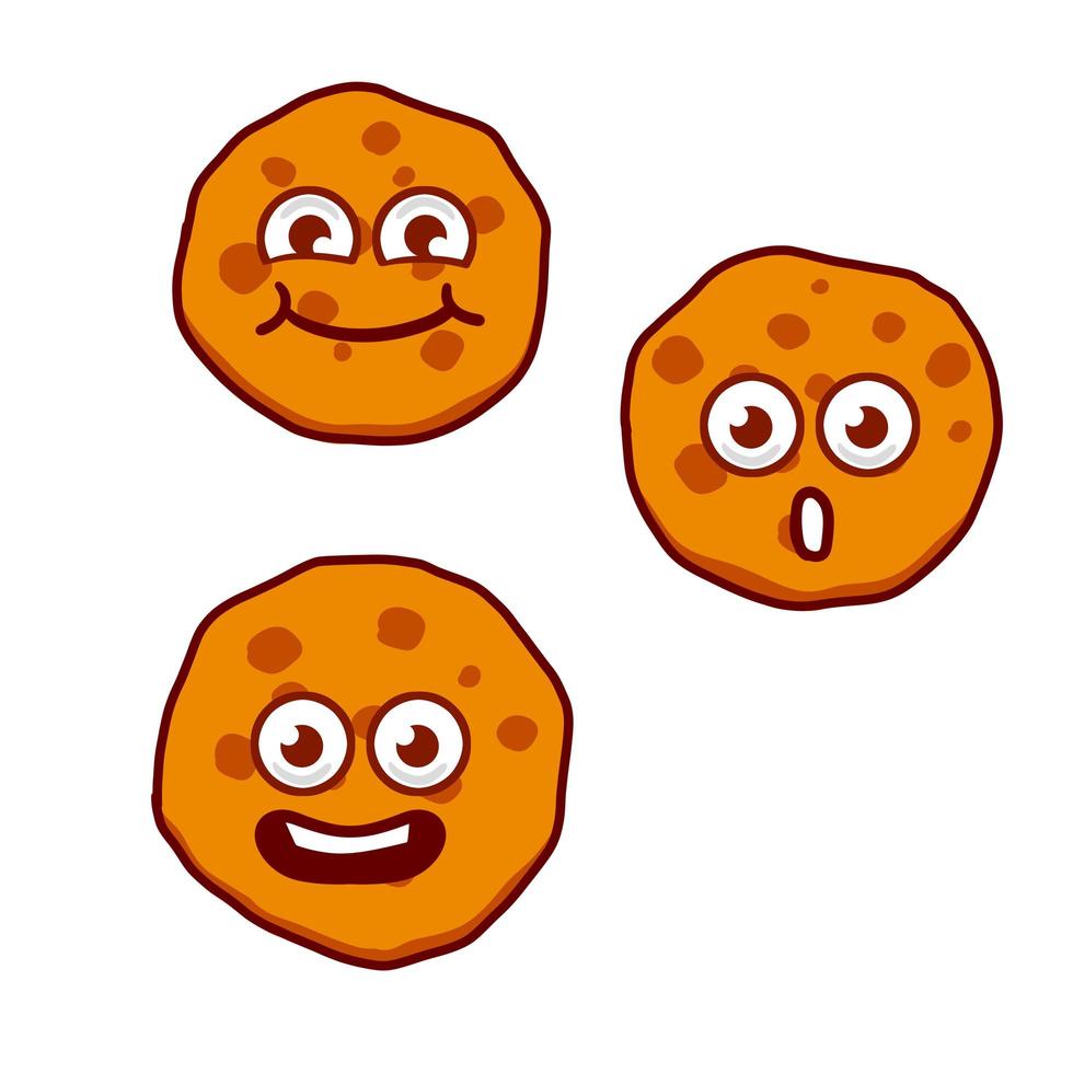 galletas divertidas con emociones. vector