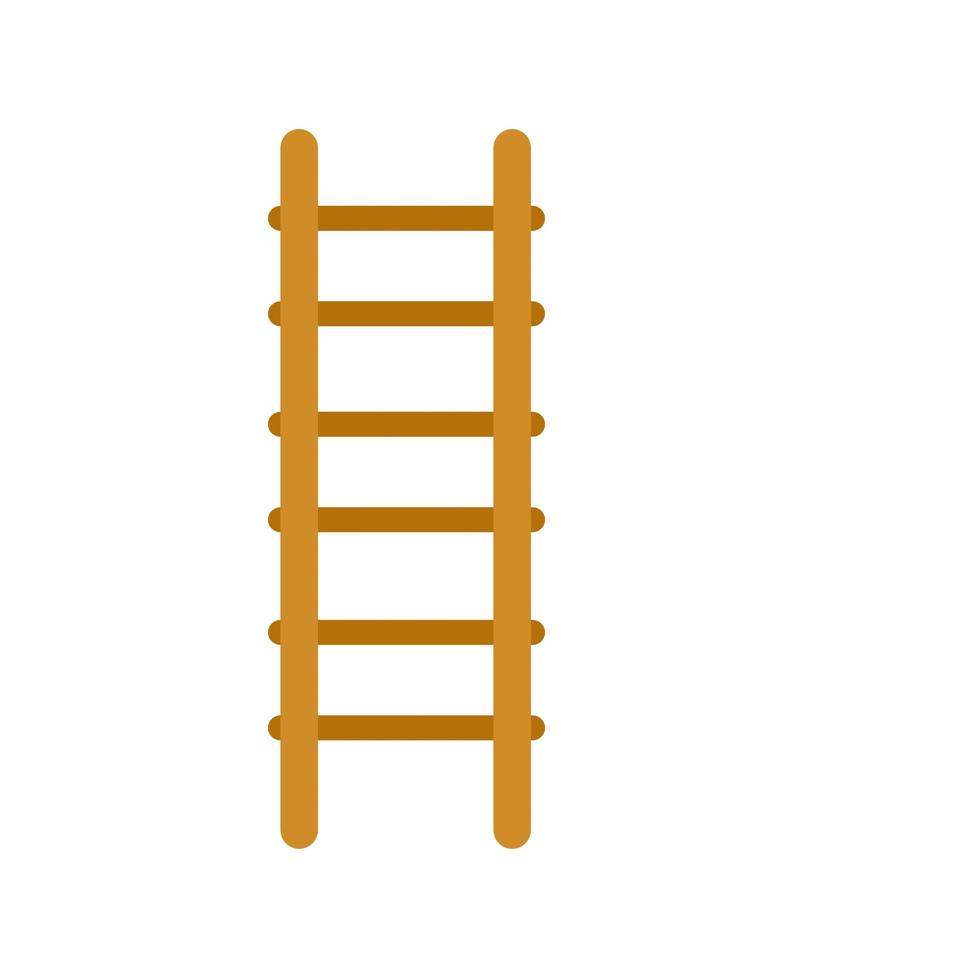 Wooden stairs. Rural Tool for lifting up vector