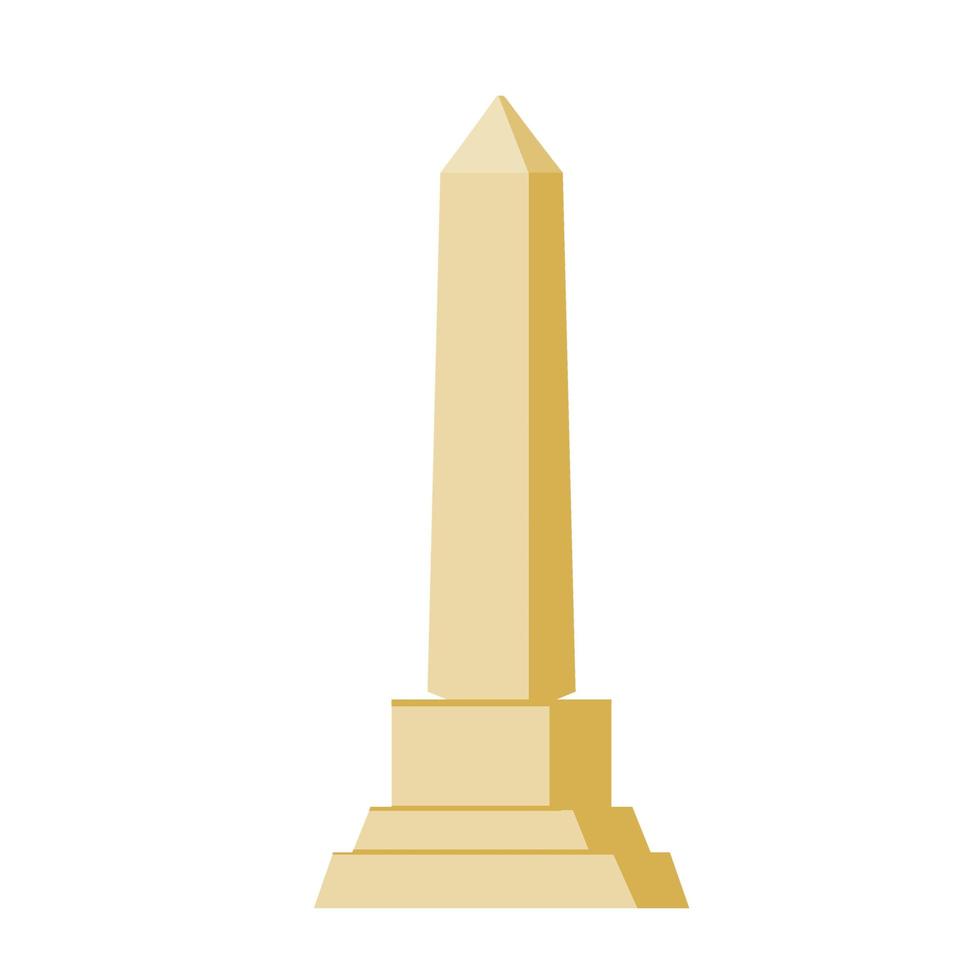 obelisco. monumento de piedra blanca vector