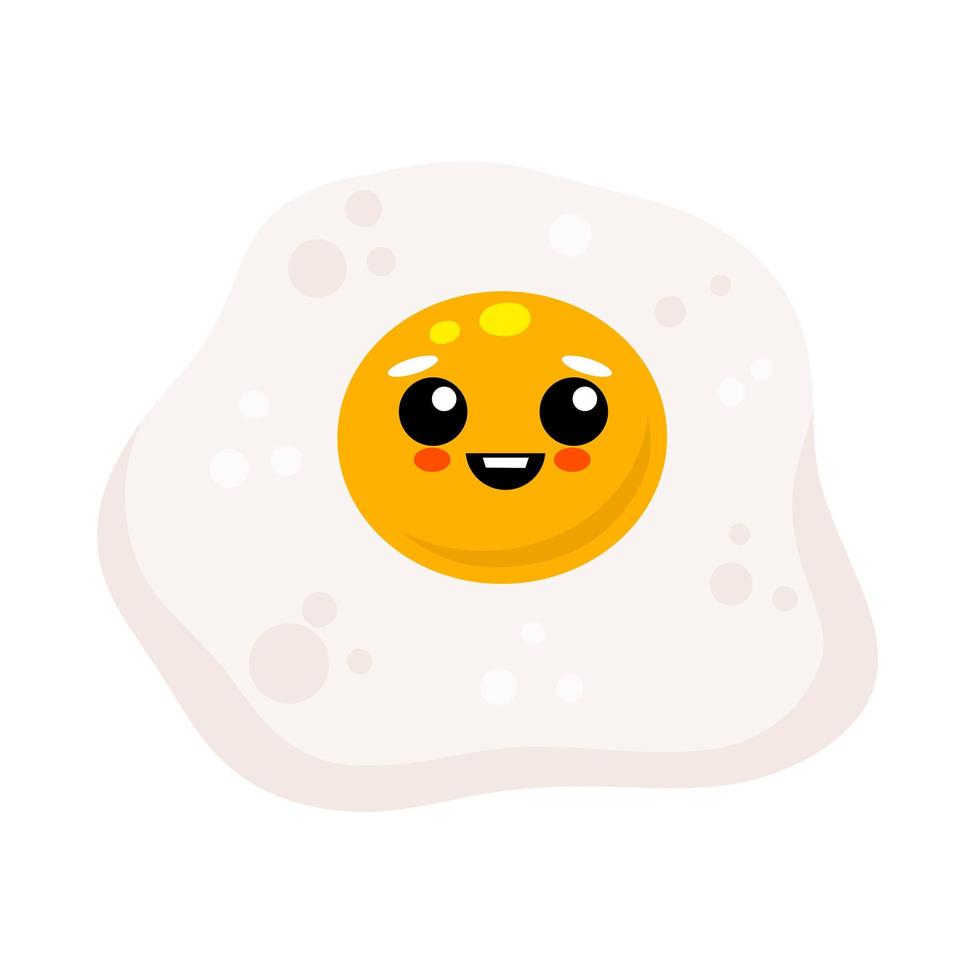 Scrambled egg with cute face. vector