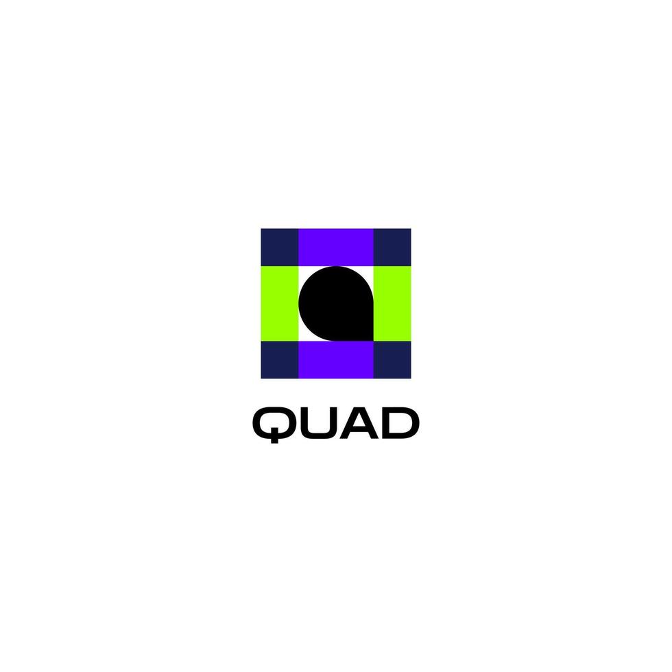 abstract q Tech Futuristic simple logo vector