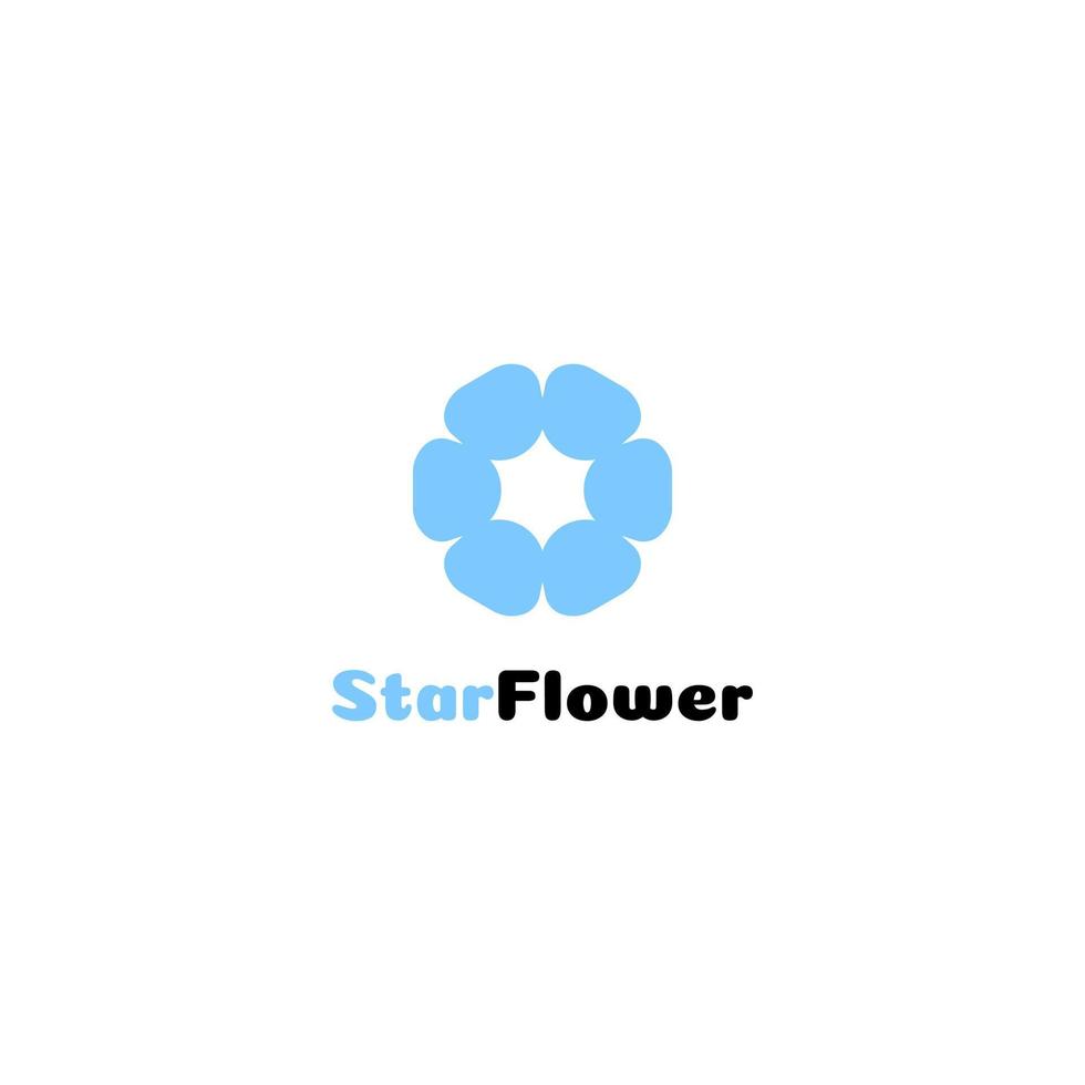 Flower Star dual meaning negative space vector