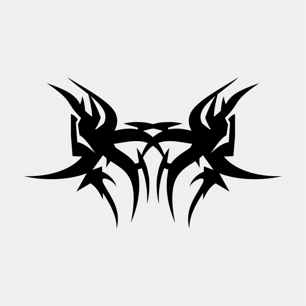 Vector illustration of scary and cool tattoos for men with big hair and individuals