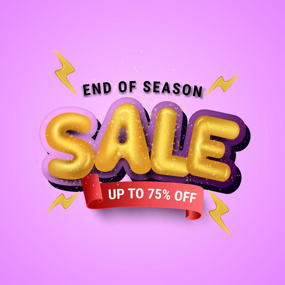 End of season sale banner promotion template vector