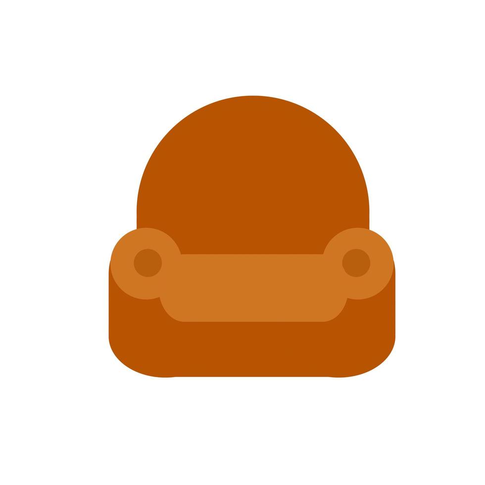 sillón marrón. Asiento clásico suave. vector