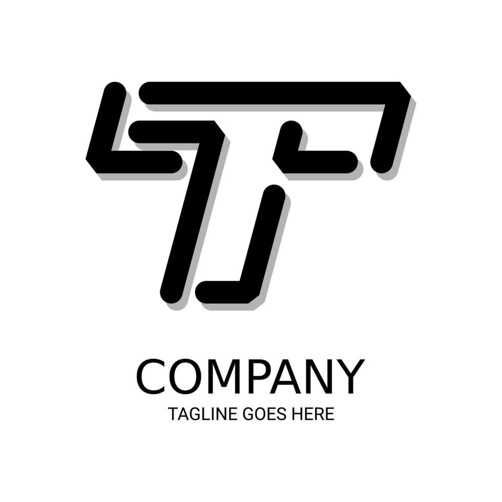 diseño de logotipo de letra t 3d único, simple y muy genial. perfecto para camisetas y más. vector