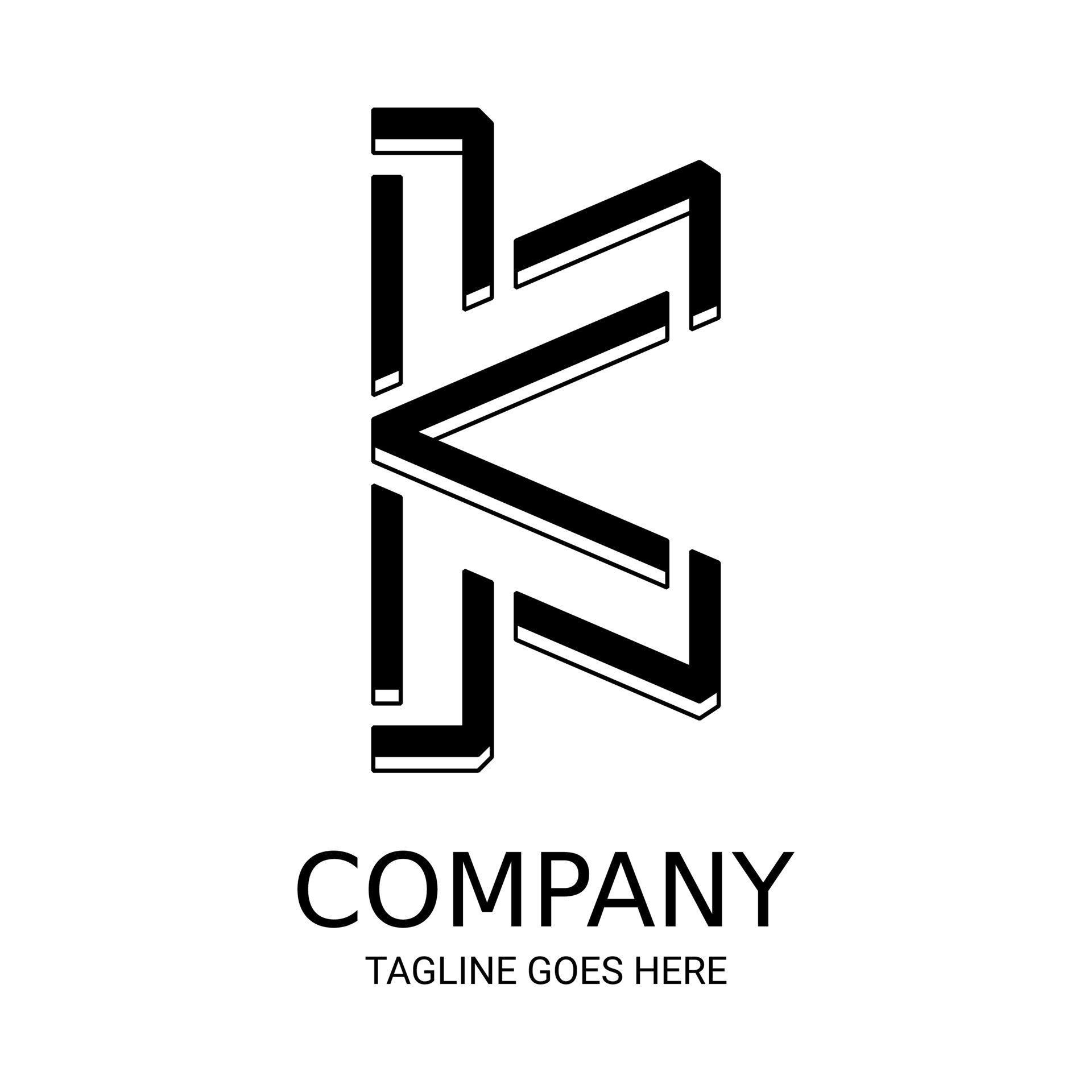 Black 3D letter K logo design. Perfect for tshirts, etc. 5264684