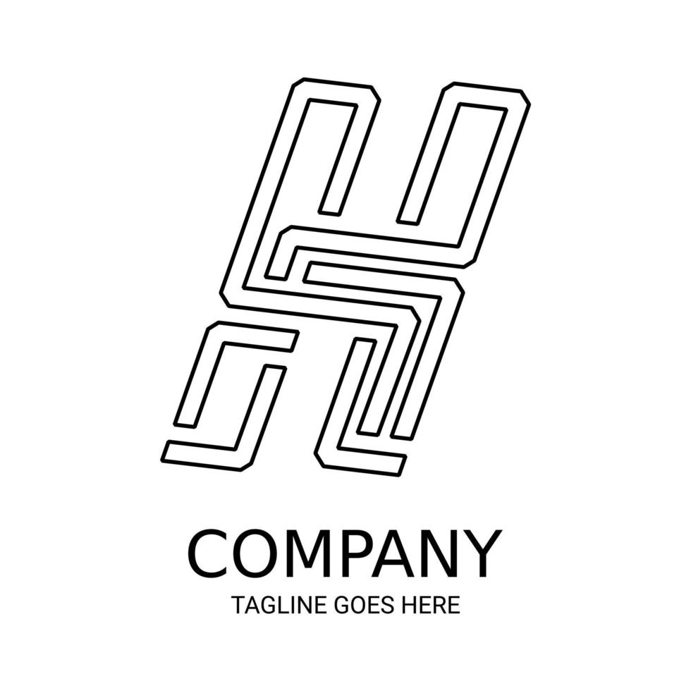 Simple line H logo. Perfect for t-shirts and so on. vector