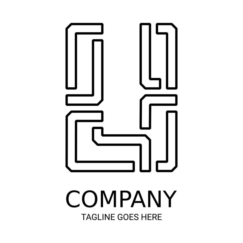 Simple line U logo. Perfect for t-shirts and so on. vector