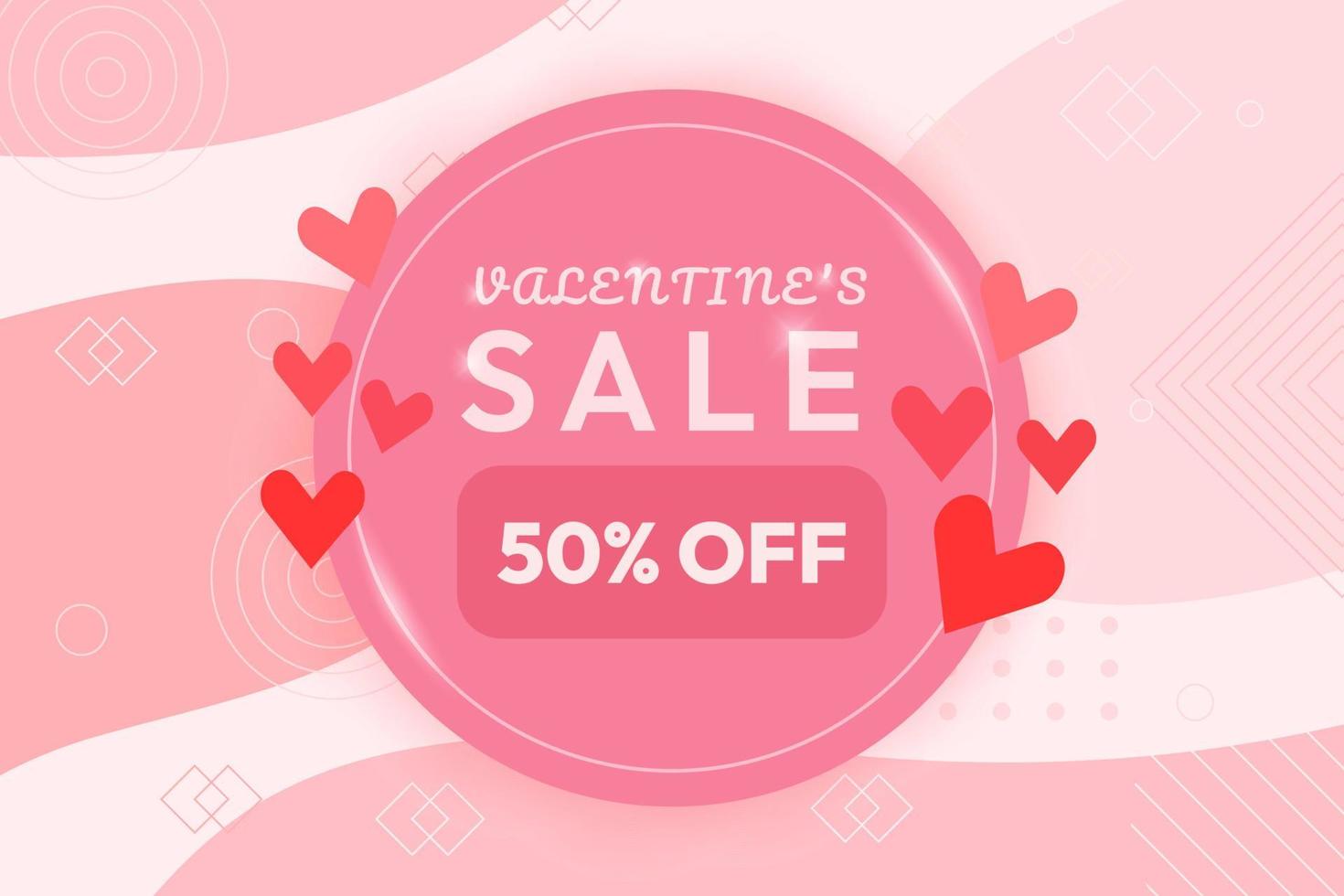 venta realista de san valentín con 50 de descuento en diseño vectorial de oferta vector