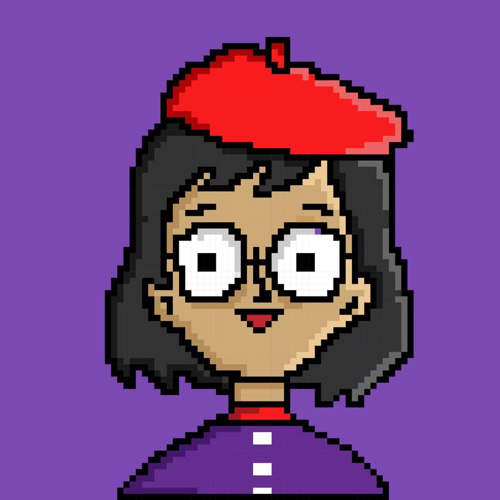 ilustración de personaje de personas de estilo pixel art vector