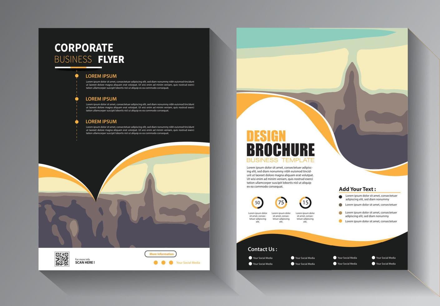 flyer brochure business template for annual report vector