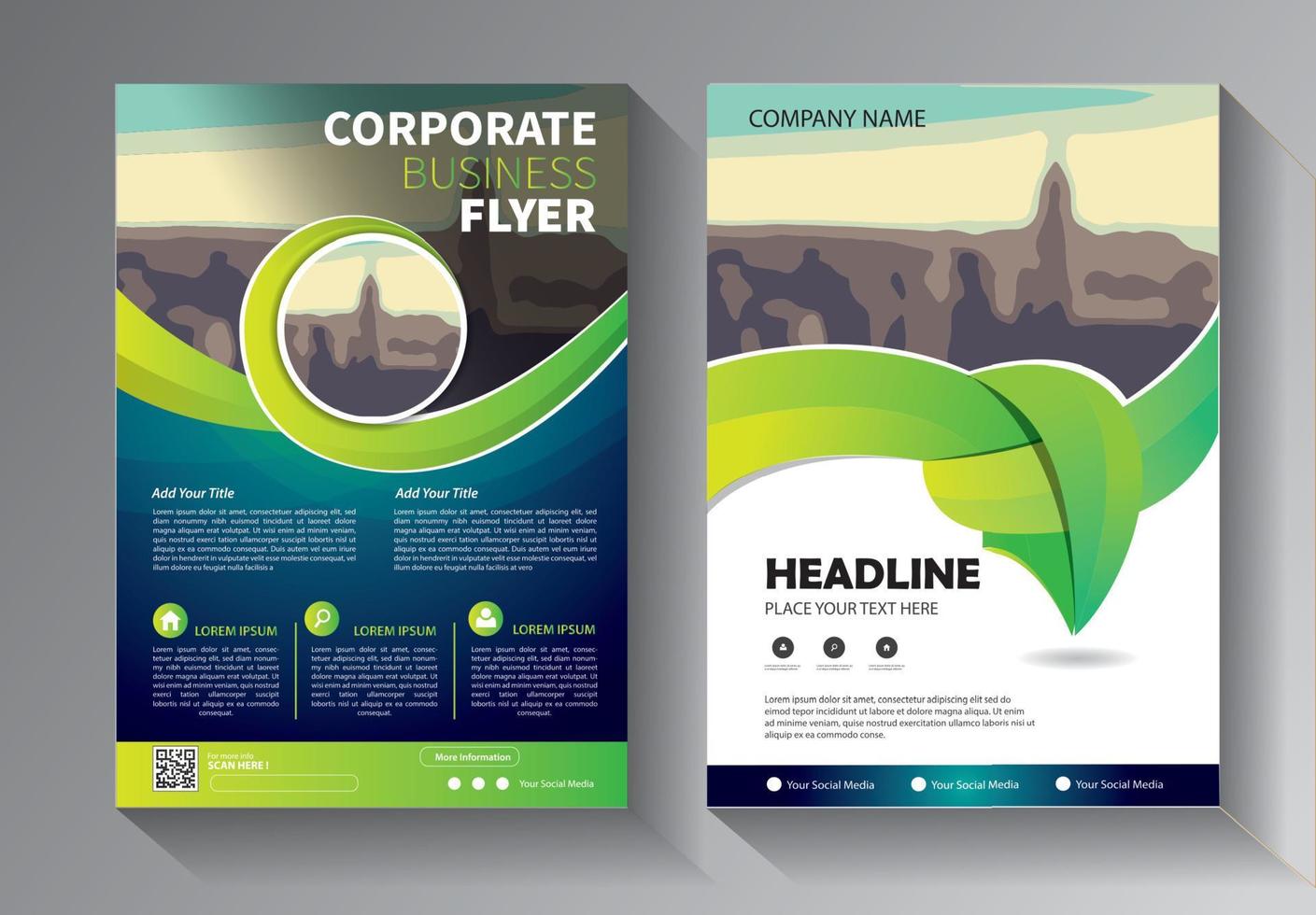flyer brochure business template for annual report vector