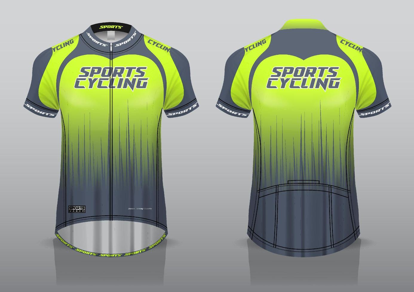 diseño de camiseta para ciclismo, vista frontal y posterior, y fácil de editar e en tela, ropa deportiva para ciclistas 5264810 Vector en Vecteezy