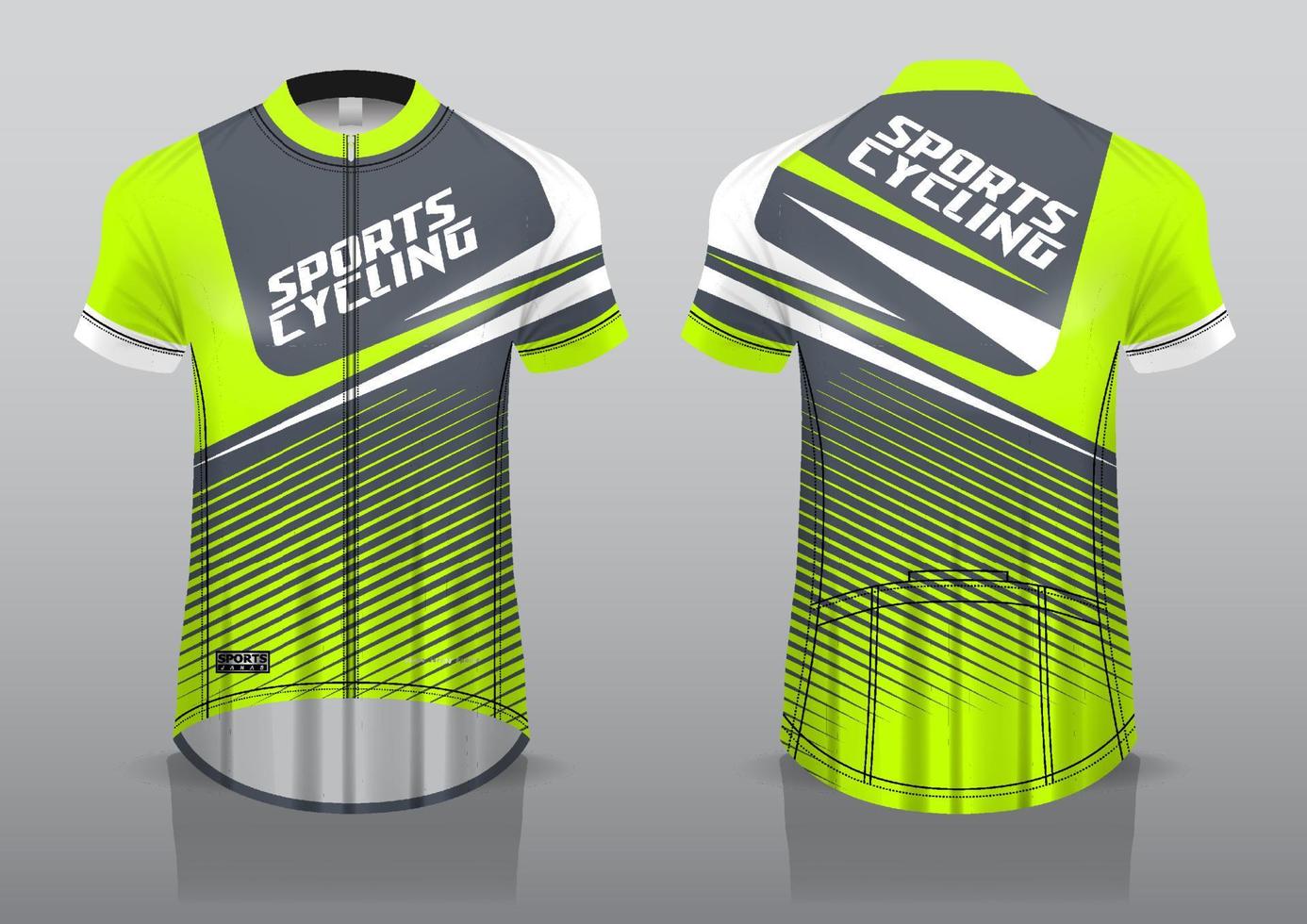 jersey design for cycling, front and back view, fancy uniform and easy to edit and print, cycling team uniform vector