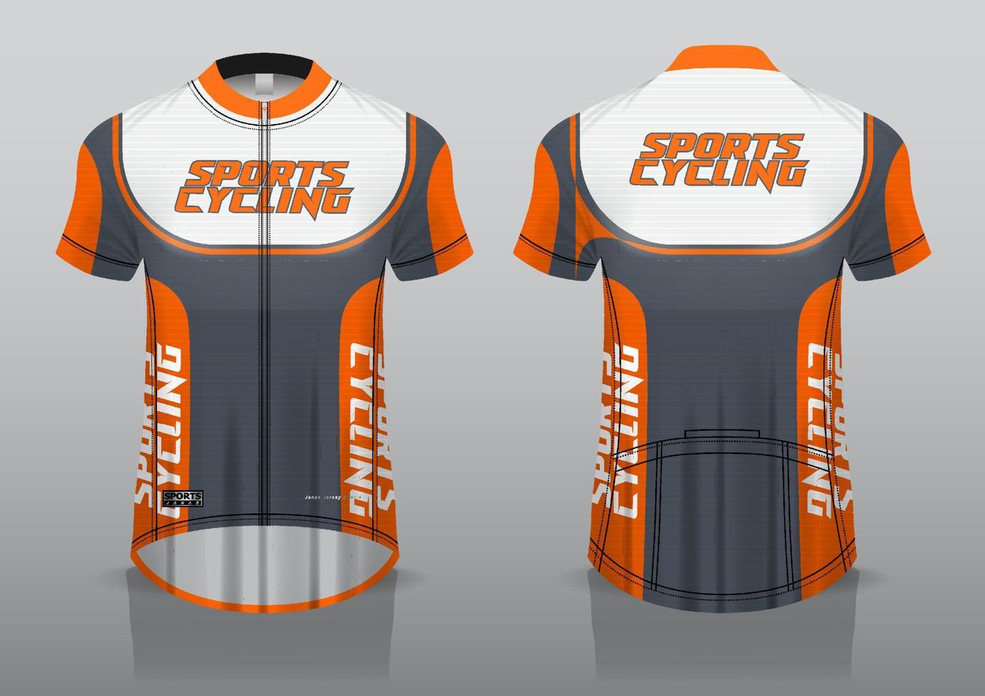 jersey design for cycling, front and back view, fancy uniform and easy to edit and print, cycling team uniform vector