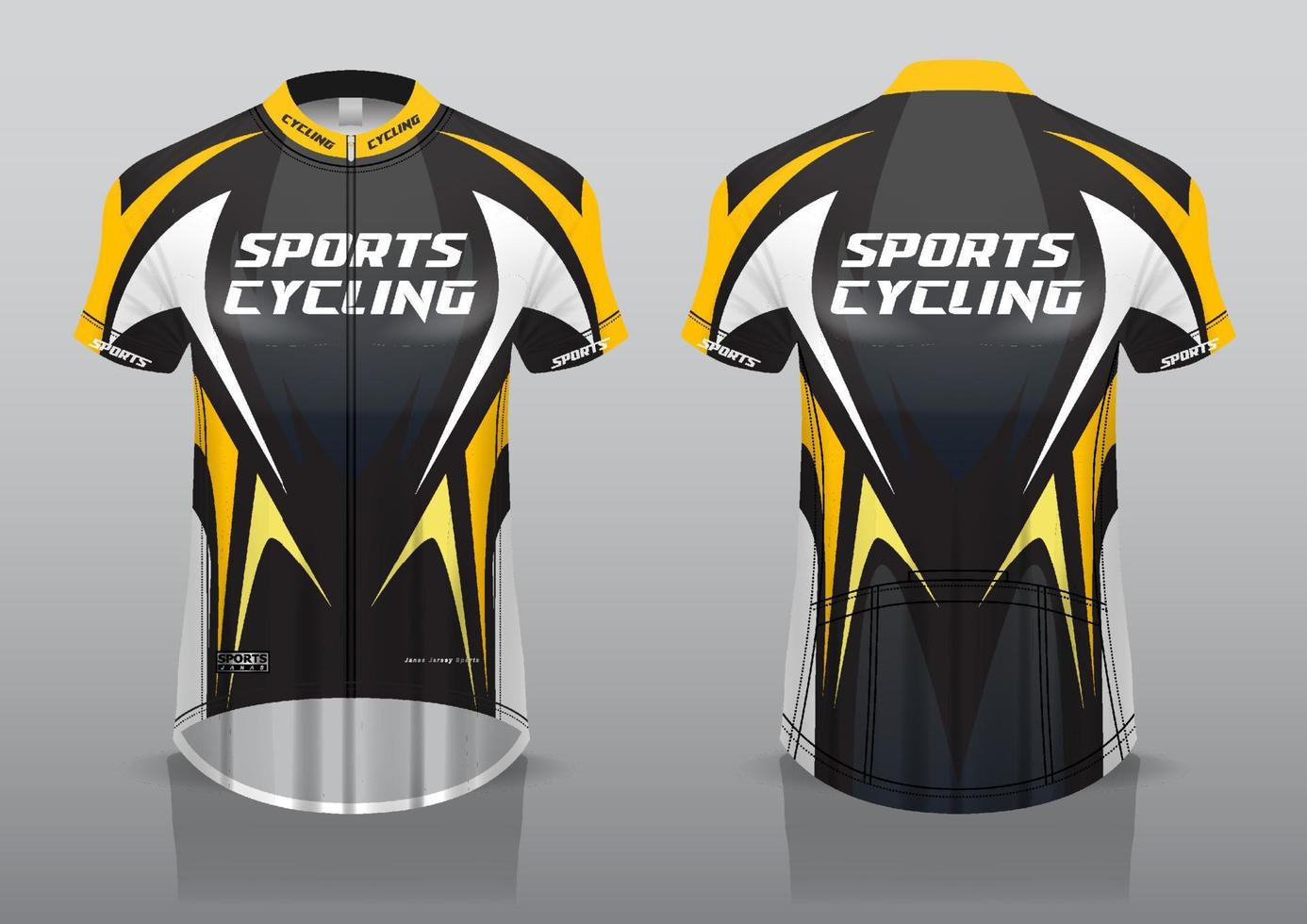 jersey design for cycling, front and back view, and easy to edit and print on fabric, sportswear for cycling teams vector