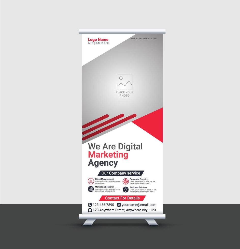 plantilla de banner enrollable corporativo vector