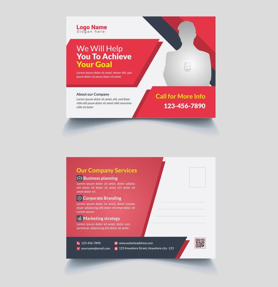 Corporate Postcard Design Template vector