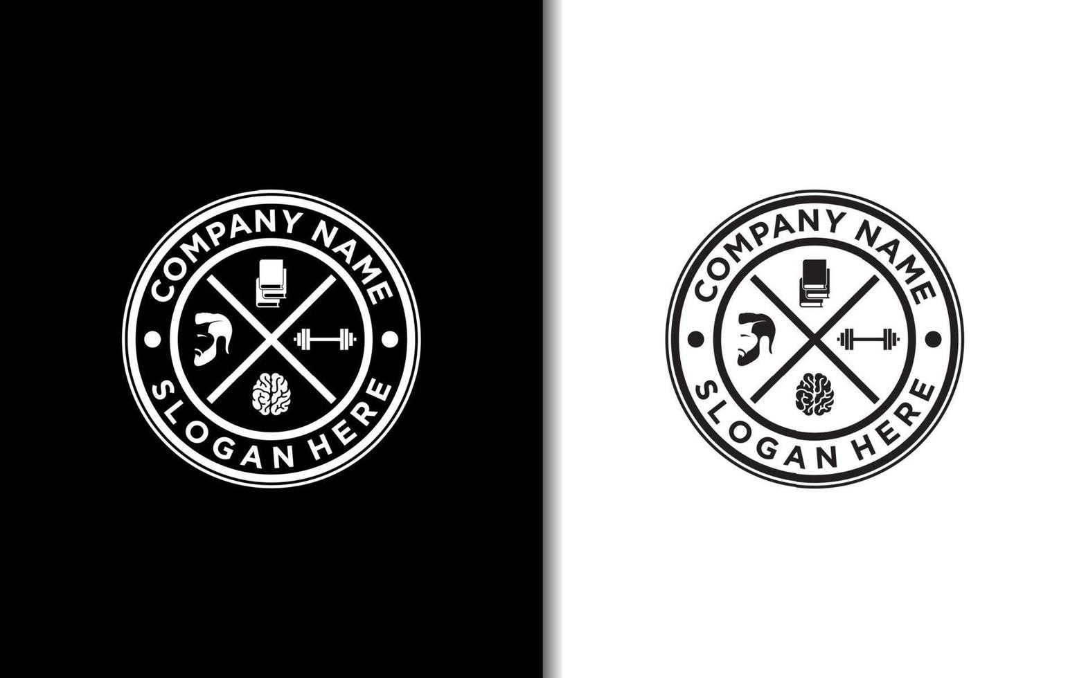 Creative People logo with book, barbell, and brain vector