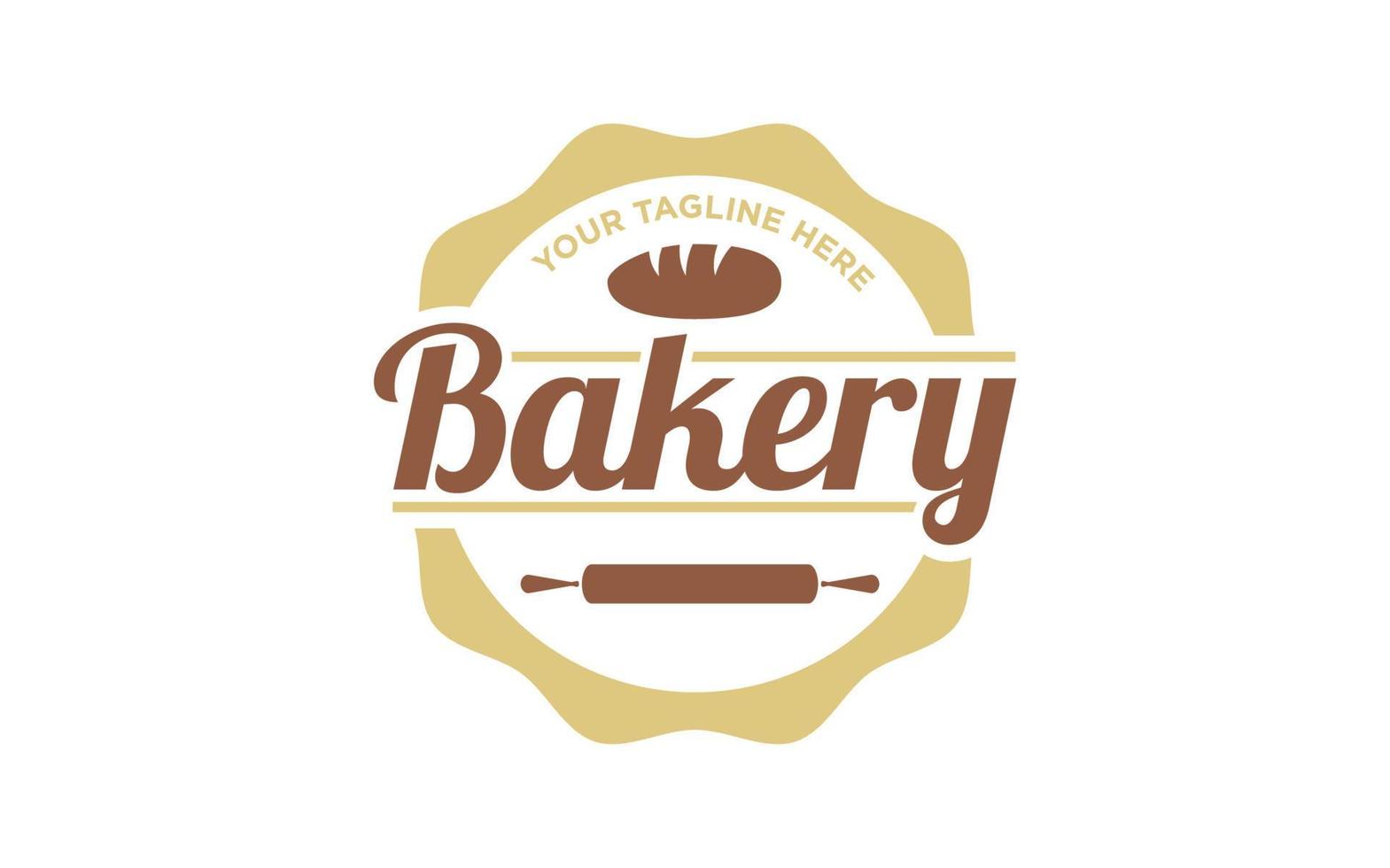 Vintage label Bakery Bake Shop Logo design vector