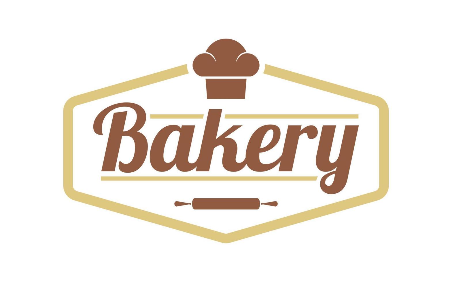 Vintage label Bakery Bake Shop Logo design vector