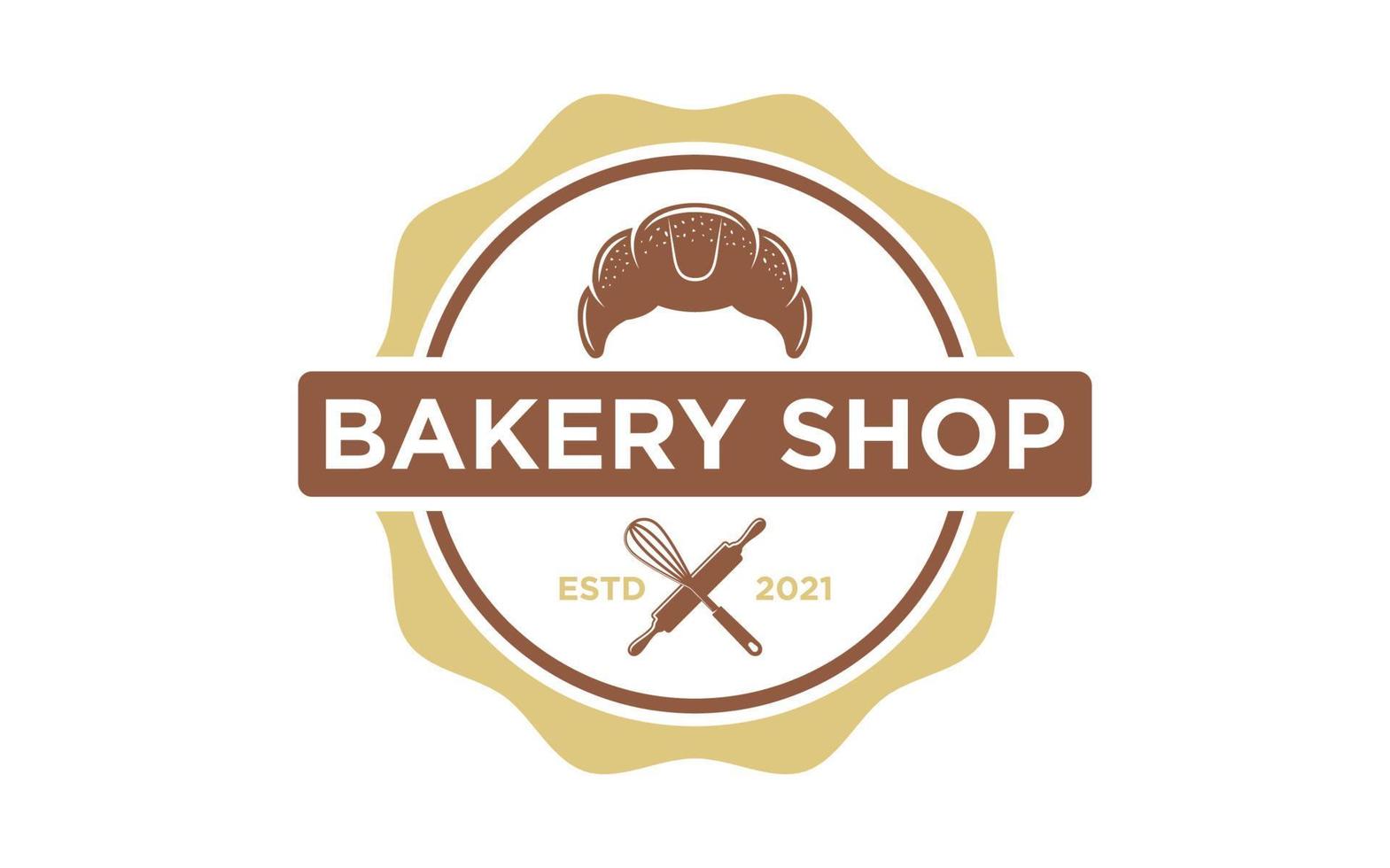 vector de diseño de logotipo de tienda de panadería de etiqueta vintage