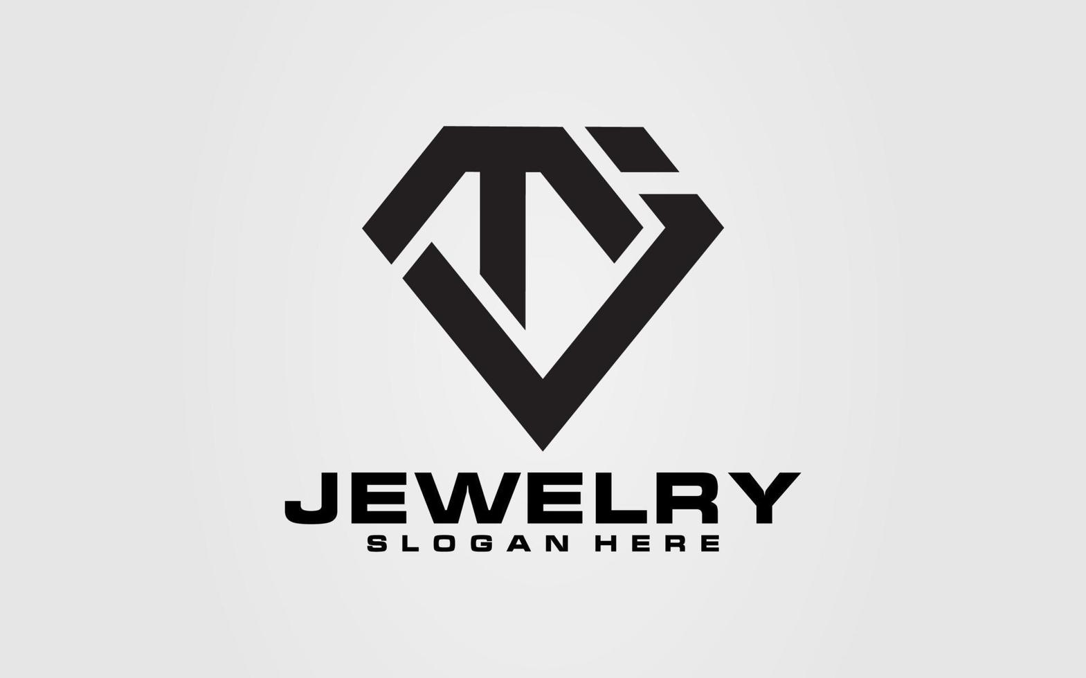 Logo initial T J diamond line art illustration vector template