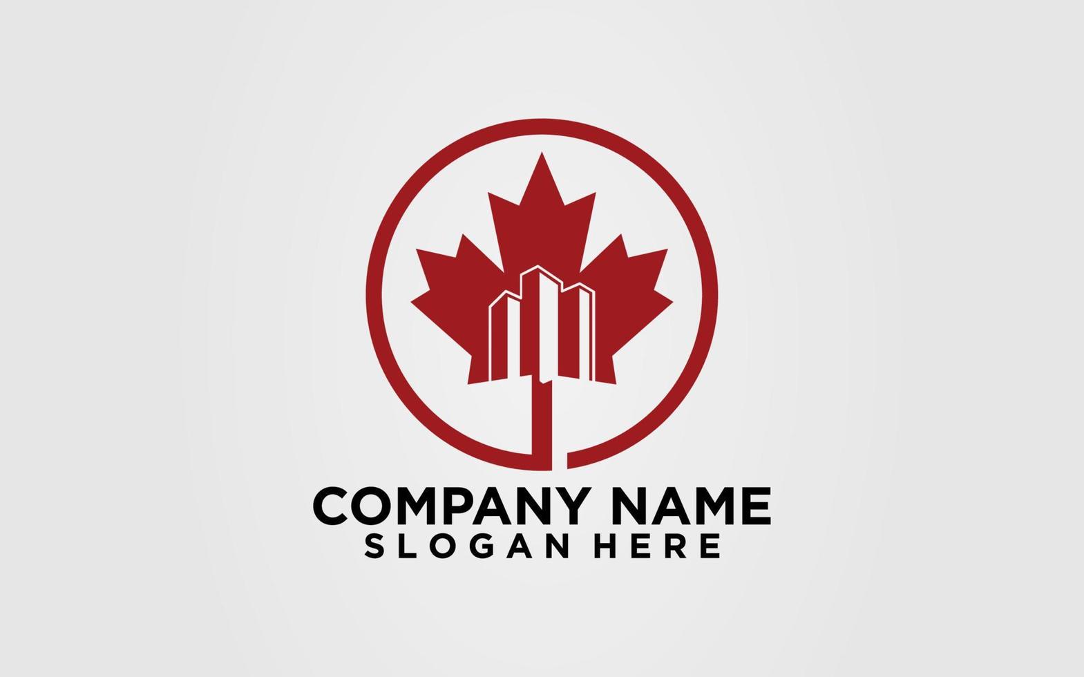 Maple canada home real estate logo icon template vector