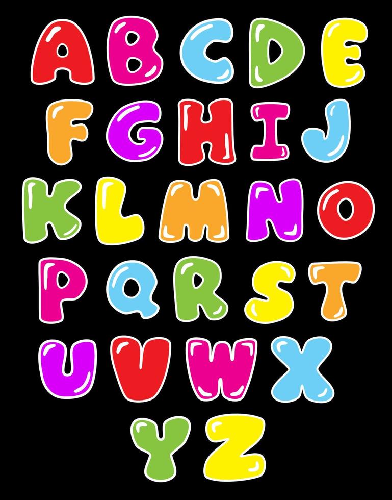 Letras de burbujas de colores vector