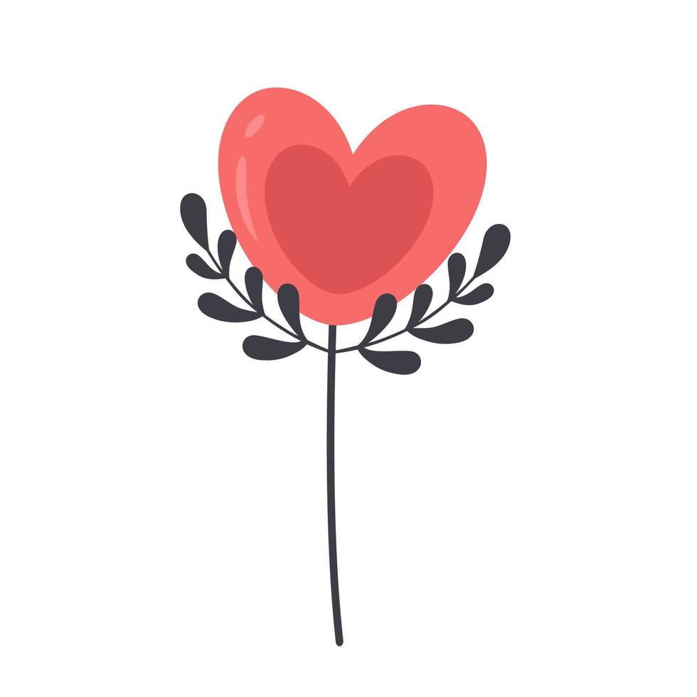 Valentines Day heart with branches vector