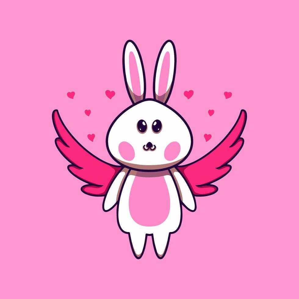 Bunny With Wing Valentine vector