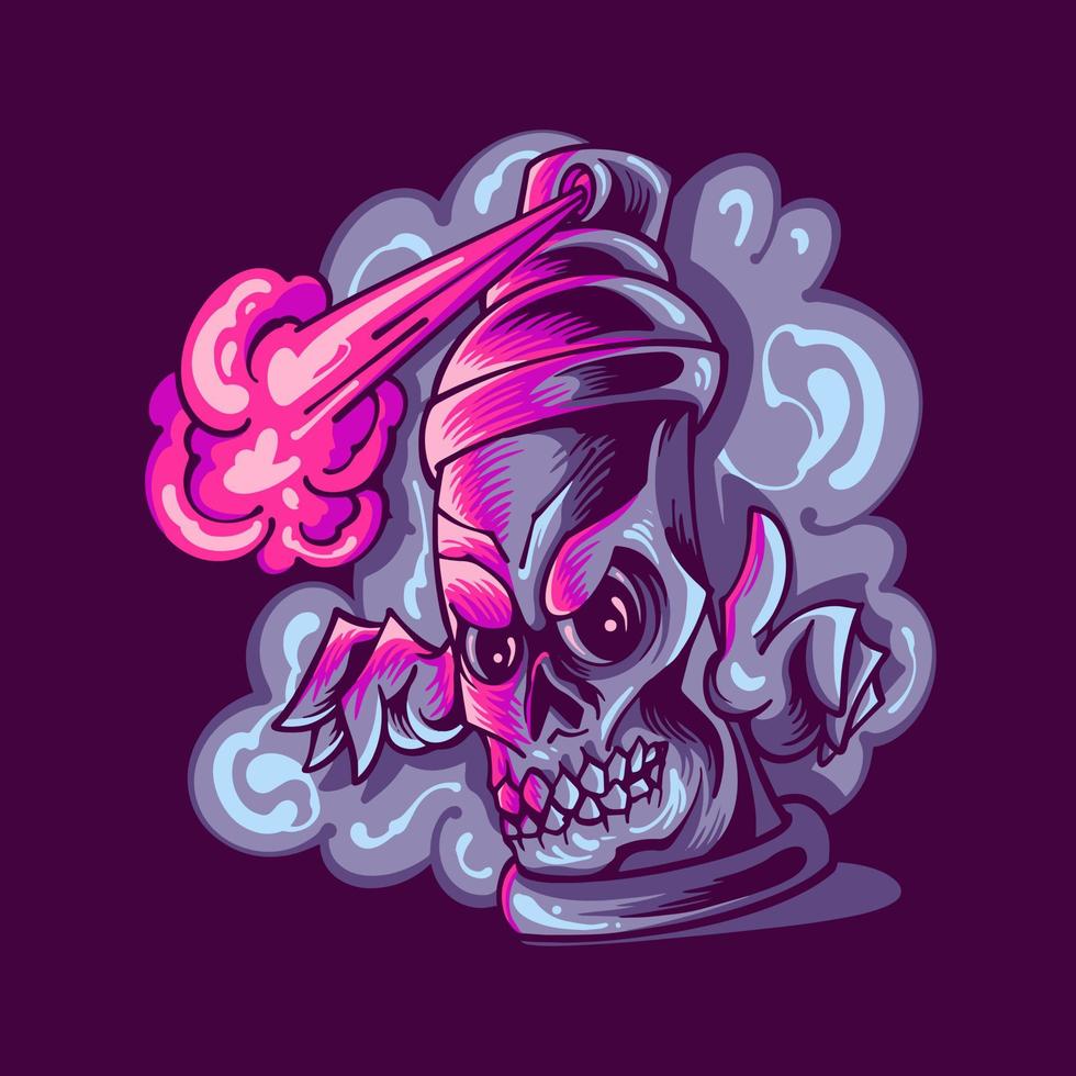 Skull Street Art Illustration vector