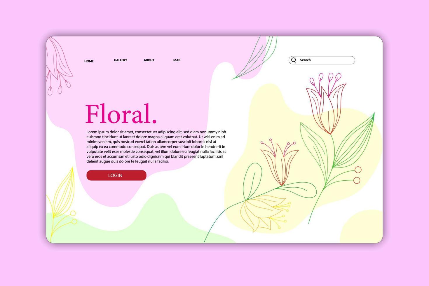 Design landing page or web page design templates for beauty, spa, wellness, natural products, cosmetics, body care. Gradient vector illustration concepts for website and mobile website development.