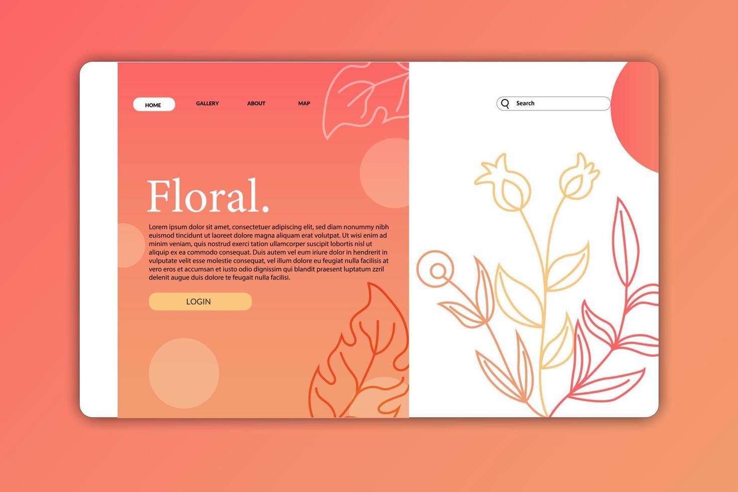 Design landing page or web page design templates for beauty, spa, wellness, natural products, cosmetics, body care. Gradient vector illustration concepts for website and mobile website development.