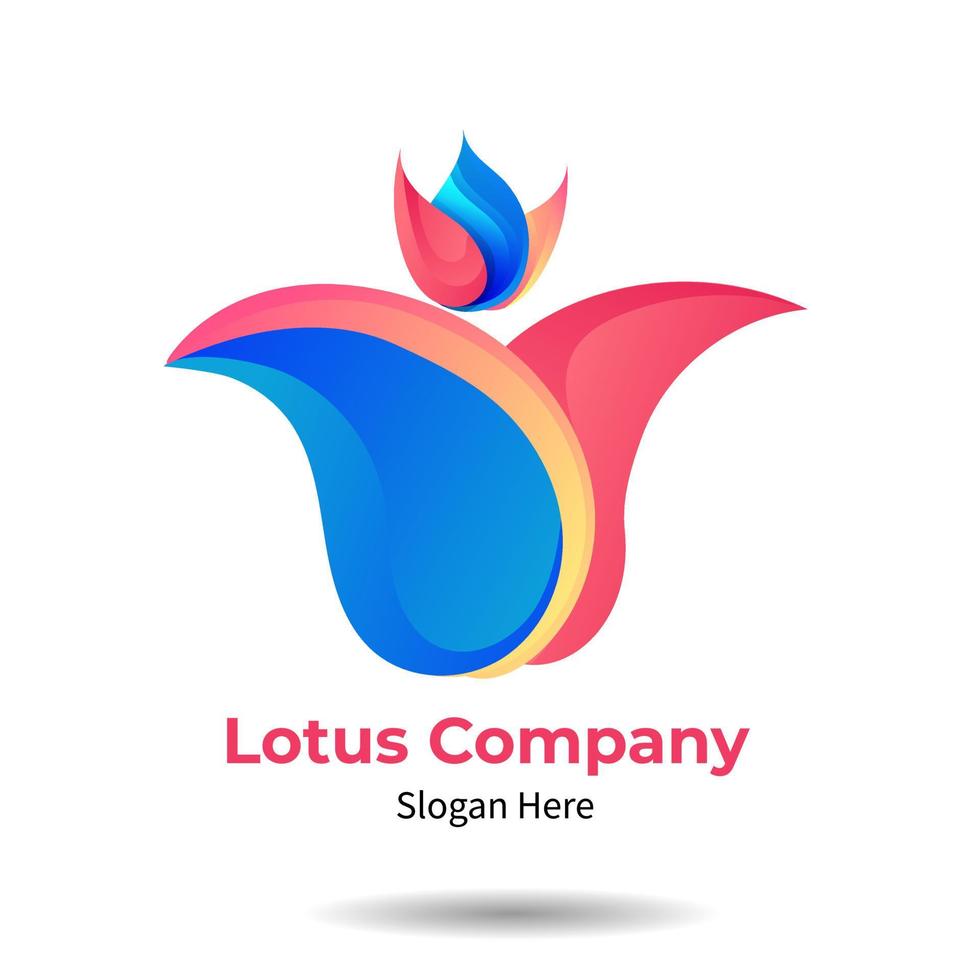 Logo Floral lotus illustration for beauty center sign or symbol salon business vector