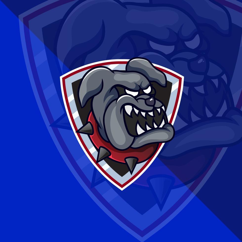 dog Head esport Mascot Logo for esport, gaming and sport premium free vector. vector