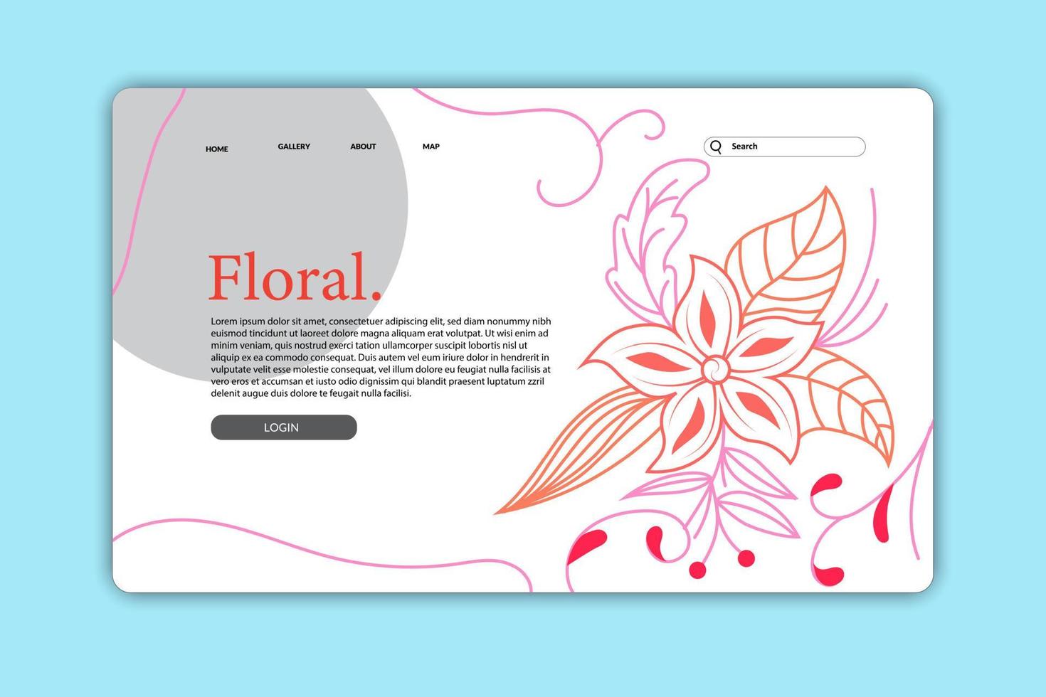 Design landing page or web page design templates for beauty, spa, wellness, natural products, cosmetics, body care. Gradient vector illustration concepts for website and mobile website development.
