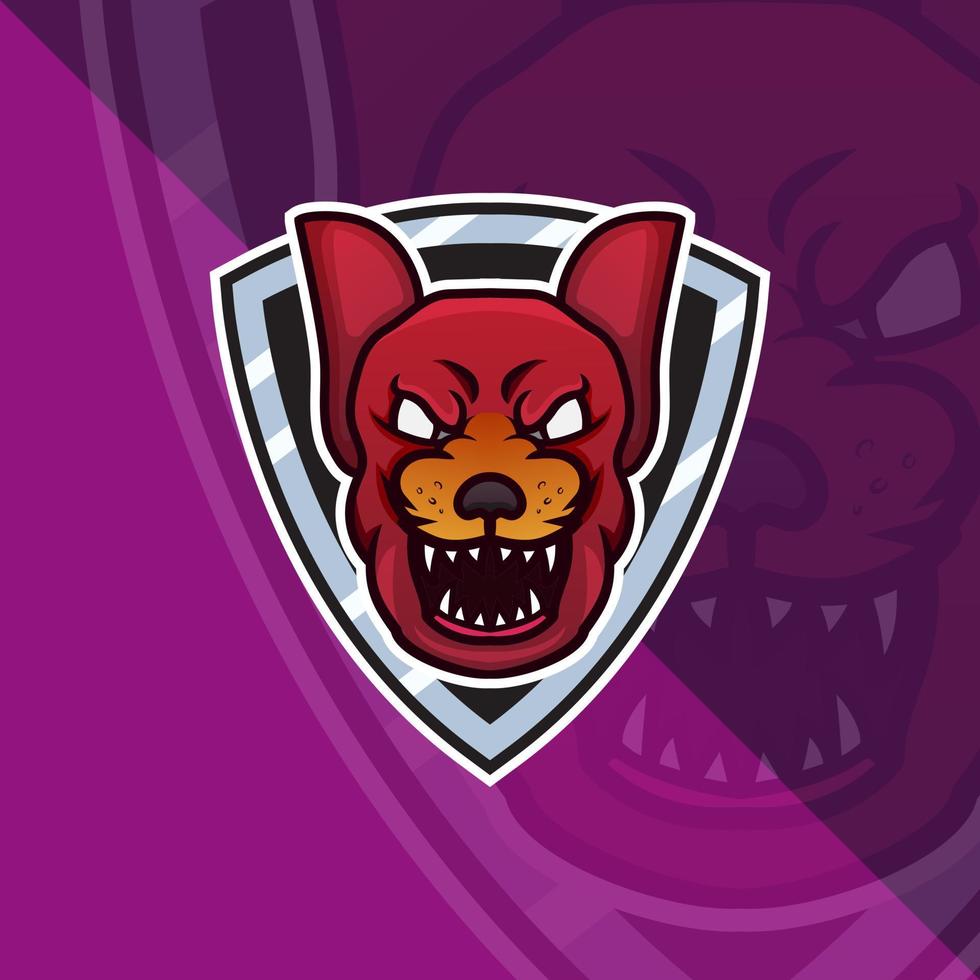 dog Head esport Mascot Logo for esport, gaming and sport premium free vector. vector