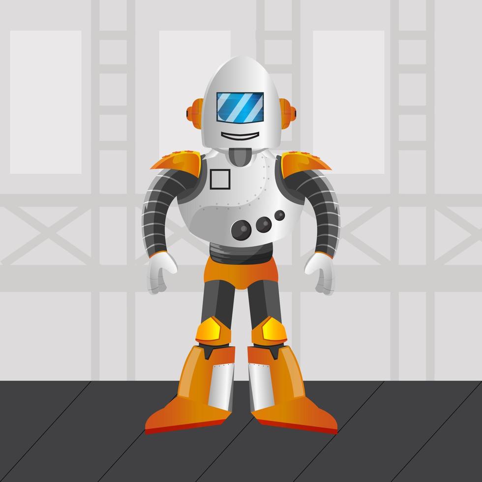 Futuristic robot constructor Cartoon android character design isolated vector illustration collection. Electronic equipment and humanoid animation concept