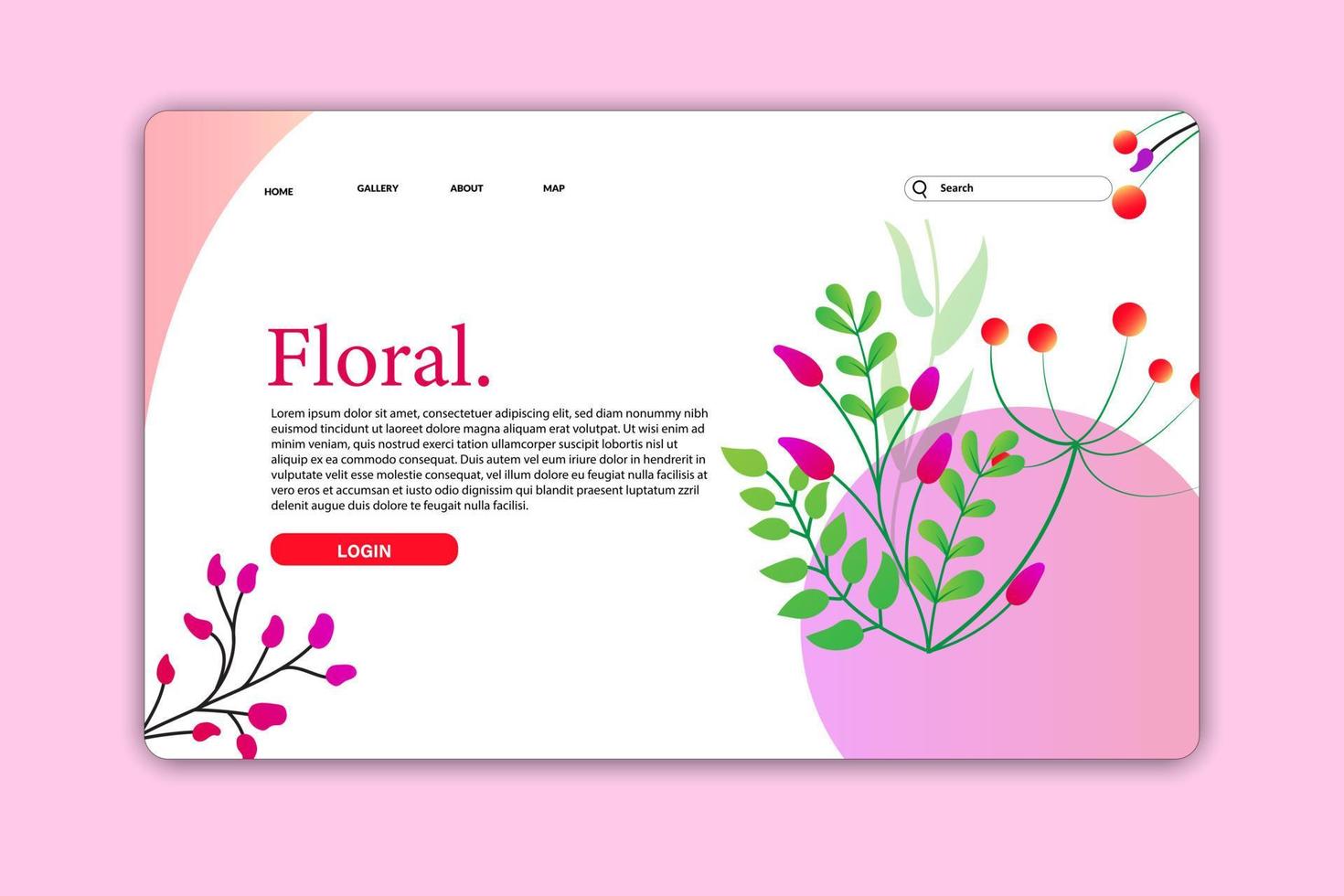 Design landing page or web page design templates for beauty, spa, wellness, natural products, cosmetics, body care. Gradient vector illustration concepts for website and mobile website development.