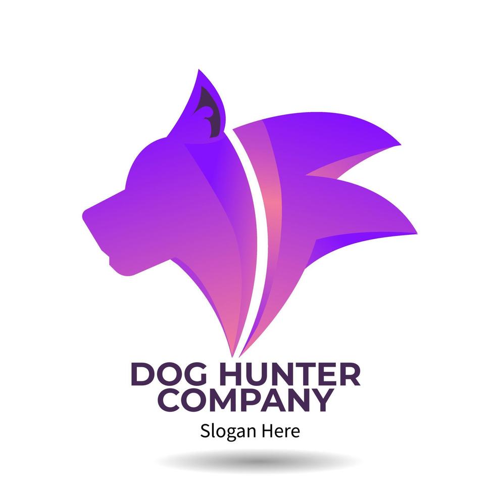 Logo head dog hunter illustration vector for sign or symbol for company business